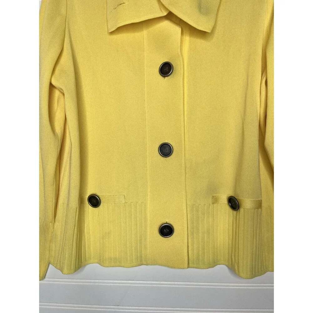 Exclusively Misook- Match Cardigan Sweater Set Santana Knit Yellow Medium - Picture 3 of 16